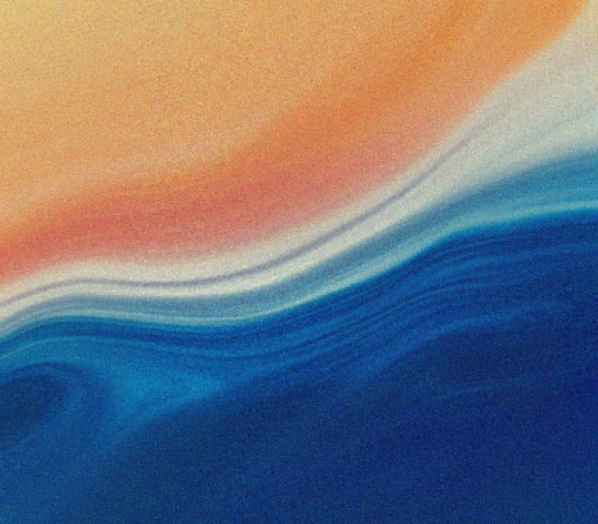 Swirly grainy gradient of blues and oranges