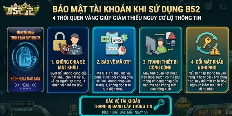 B52 | Game Bài B52Club Đổi Thưởng Uy Tín - Tải App Chú ý bảo vệ tài khoản và dữ liệu cá nhân