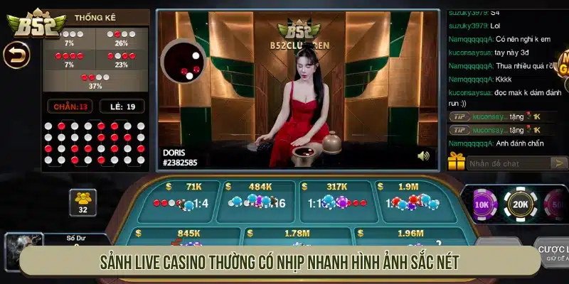 B52 | Game Bài B52Club Đổi Thưởng Uy Tín - Tải App Sảnh live casino thường có nhịp nhanh và hình ảnh sắc nét